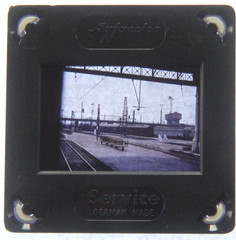 Photo Negative Slide Station Malgrat Spain Wagon Postes 1974 Rails Vintage AW