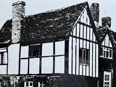 DR KC BROWN AUSTRALIAN LARGE PHOTOGRAPH B&W «TUDOR STYLE HOUSE » 1980