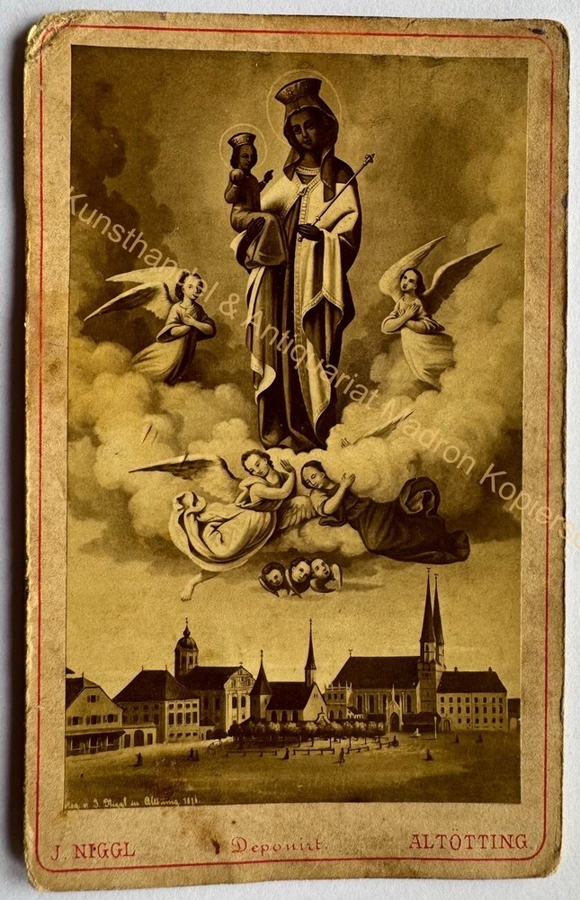orig. CDV photo photograph lithograph around 1870 Altötting