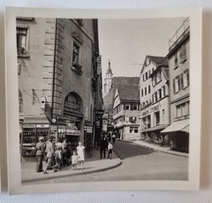 2 Great B/W Photos – Neckargasse in Riedlingen – Old Advertising/Advertising 1935