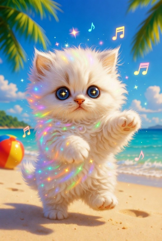 Super Cute Kitty Cat Digital Image Picture Photo Wallpaper Desktop AI Art 2007