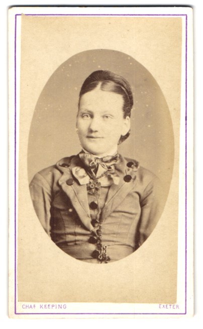 Photograph Cha. Keeping, Exeter, 1 Exe Bridge, Young Lady with Hair Net