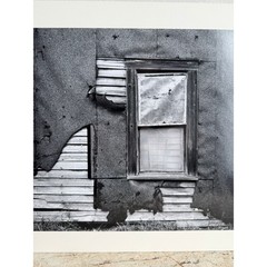 Vintage Black and White Photography Print Weathered Abandoned Building Art