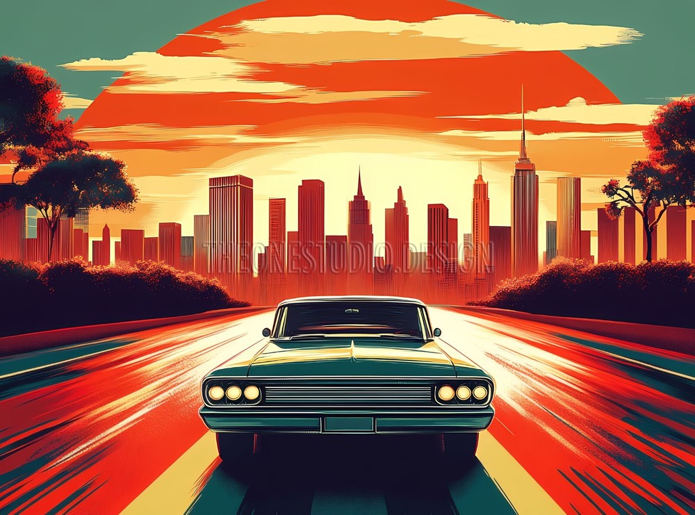 Car Image Retro Poster Digital Picture Photo Wallpaper Background