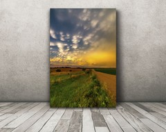 Nebraska farmland photography print rural country road photo storm cloud picture