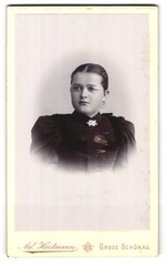 Photograph A. Hartmann, Gross-Schönau, portrait young lady with tied back