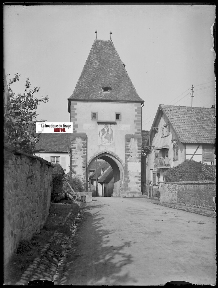 Boersch, Alsace, Glass Photo Plate, Vintage Black & White Negative 9X12 CM