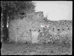 Ruin, Tower, War, Glass Photo Plate, Old Black & White Negative 9×12 cm