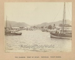 Port of Spain harbor Trinidad ships antique West Indies Caribbean photo