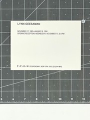 Lynn Geesaman 1994 Art Show Announcement Card – PPOW Gallery NYC Photography