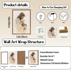 Jesus and Lamb Wall Art, Christian Good Shepherd Wall Decor Picture, Religiou…