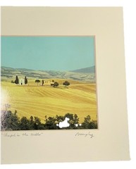 VTG Italian Photograph Tuscany (5×7) CHAPEL IN THE HILLS Murphy Matted 8”T 10”W
