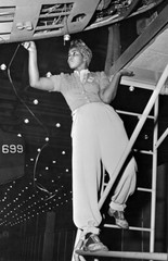 African American Woman Working on Plane W.W. II, Vintage, New Print
