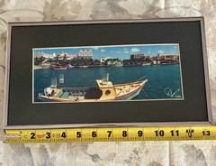 Colorful Caribbean Travel Decor Pair Framed Photography Signed by Artist
