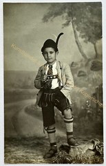 orig. Photo postcard photography child children around 1930 boy costume Bavaria Lederhosen