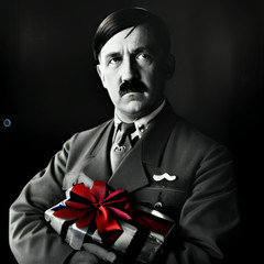 History ART Photo Digital Collage Image Picture christmas gift with red ribbon †