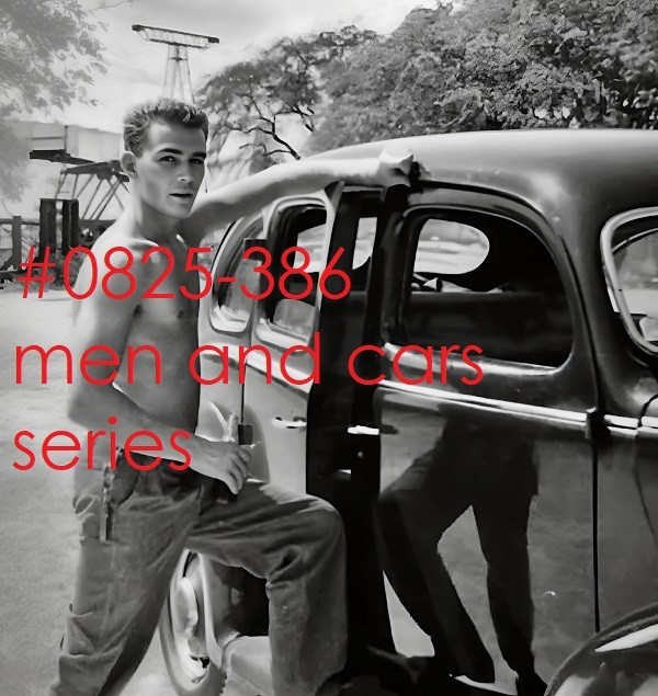 VINTAGE MALE PORTRAIT #0825-386 -men and cars series – free shipping in usa
