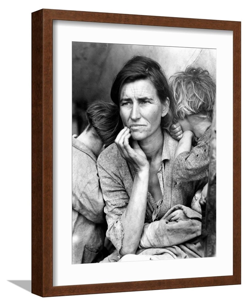 ART.COM Framed Wall Art Prints Migrant Mother, 1936. by Dorothea Lange, Figur…