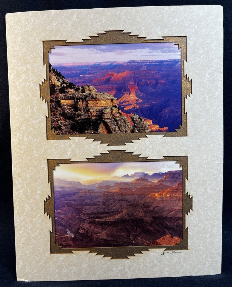 Grand Canyon photos “Sunrise” & “Sunstreak” signed matted photos, James Thompson