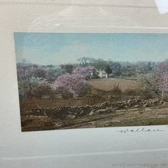 Wallace Nutting Colorized Photograph Art Print New England Landscape Homestead
