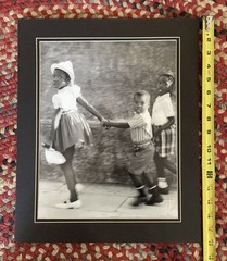 Unique B&W Photographic Print; Children In South Africa; Vintage 14”x17”