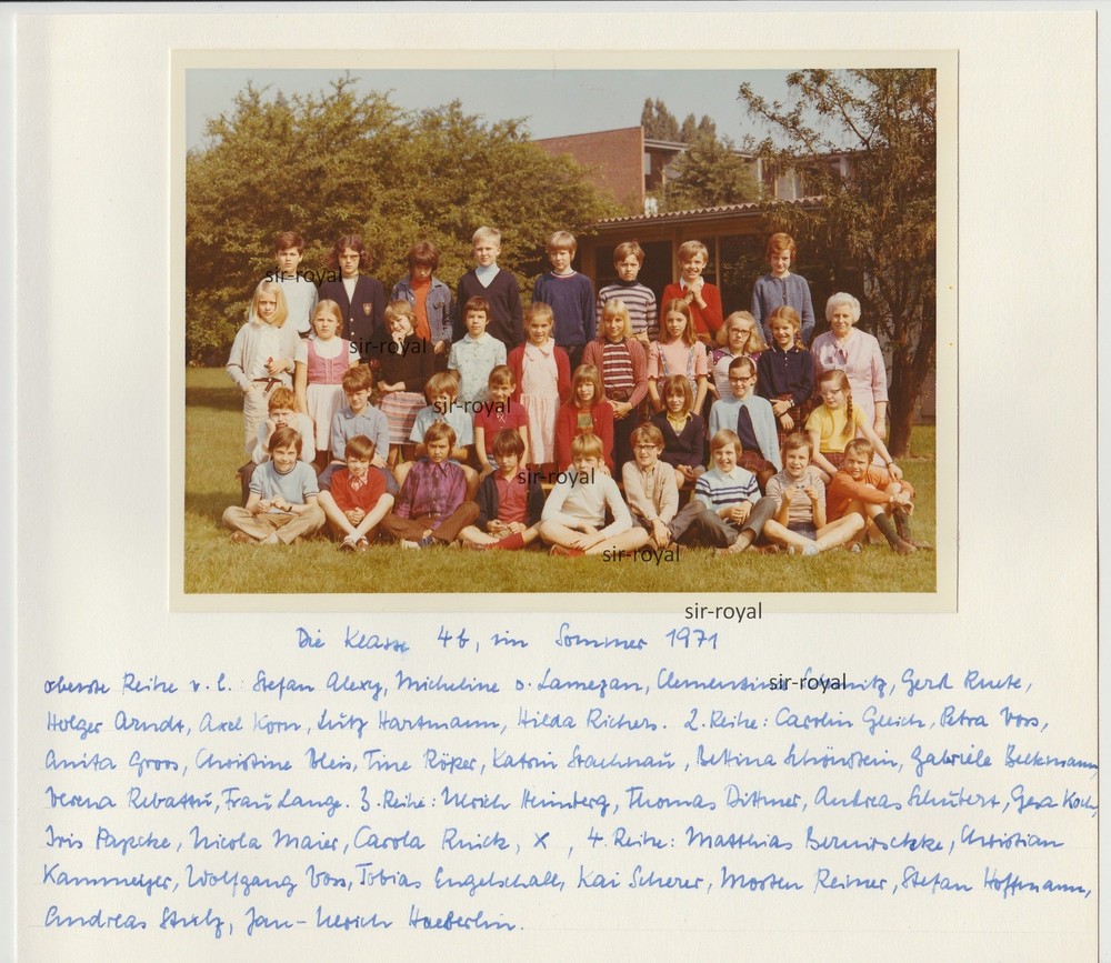 Hamburg 1971 – Class Photo School Klein Flottbeker Weg – Photo Album Page 24x21cm