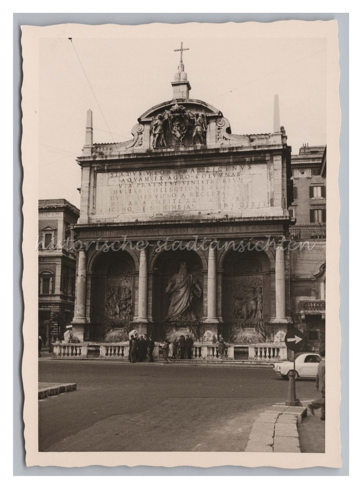 Rome Italy 1962 – Fountain of Moses – Old Photo 1960s