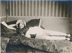 Young Pretty Woman Seductive Maid Erotic Cigarette Vintage 1920 L