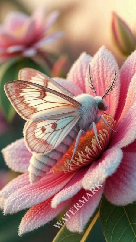 Digital Image Butterfly on a Flower Cute Picture Wallpaper Desktop Wall Art B50