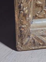 Vintage Ornate Gilt Glass Framed Portrait Of A Lady And Her Kitten