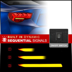 JDM Sequential Signal LED DRL Tail Lights Brake Lamps Stop Assembly Pair Set Com