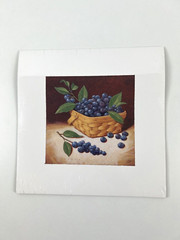 Fruit Basket Black Berries Photo Picture Painting Image Print VTG Ready to Frame