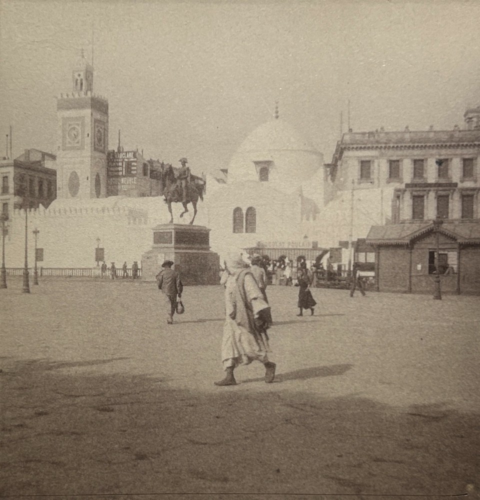 Algeria Alger Instantane 1908 Stereo Photo Tirage Original Vintage