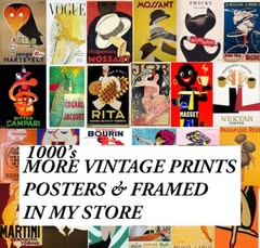 surfing Surf Vintage Print Poster For Glass Frame Large 36″ x 24″ photo beach