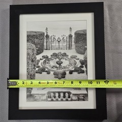 Framed B&W Photo Print Mansion Garden Luxury Real Estate Office 11.8×14.1″ READ⬇
