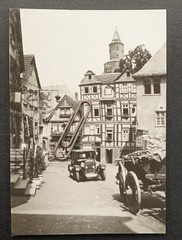 Photo view Idstein Taunus Hessen advertising business vintage car picture building