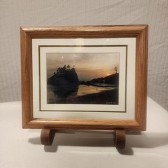 Signed King Wu LaPush, WA Second Beach Sunset Print 5×7 In 9×11 Frame