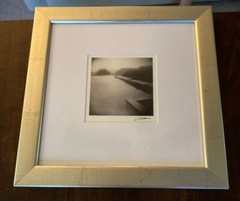 3 High Quality Decorative Photos in Frames – Lake/Path/Boat Signed C. Adams