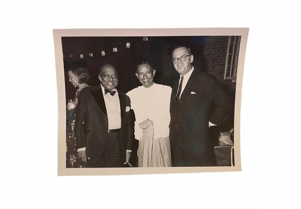 Count Basie and USIS Ambassador 1971 Photograph Black and White 6.5″ X 5″