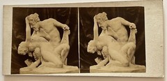 Vénus And Satyre Stereo Photograph Of A Vintage Sculpture Album C1858