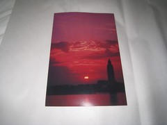 Beautiful Photograph of Louisiana Capitol Building Sun Red Sky 2006 8×12 FUJI