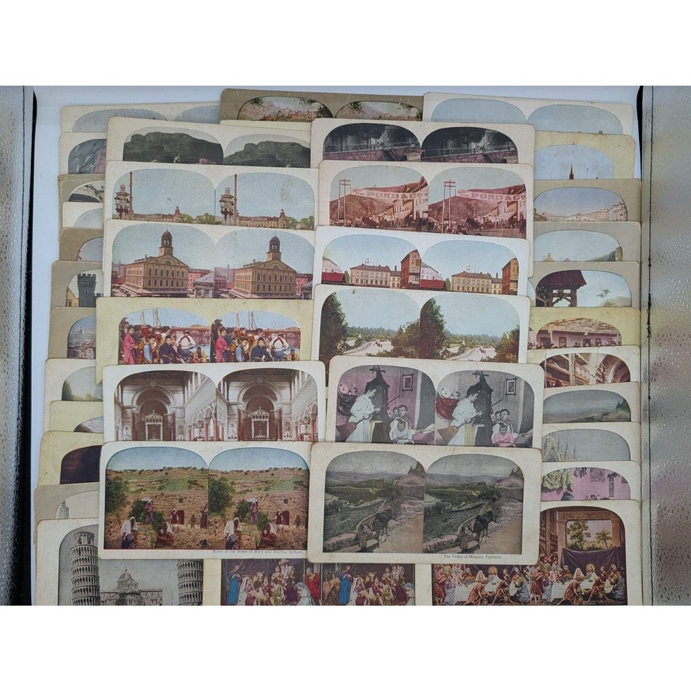 (46) VTG Stereoscope Views Cards Side-by-Side Religous/Around the World