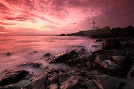 SCARLET SUNSET contemporary art photo ROCKY BEACH clouds UNIQUE 20×30 new