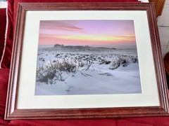 *Framed* scenic snowy sunrise print of Pawnee Buttes in northeastern Colorado