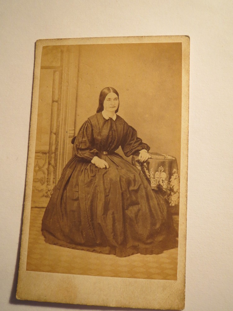 Stonehouse Devon – Sitting Young Woman in Crinoline – Portrait / CDV England