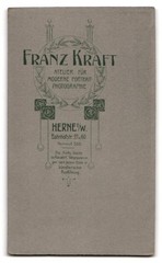 Photograph Franz Kraft, Herne i/W., Bahnhofstr. 27, Portrait Elegantly Dressed