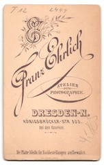 Photograph Franz Ehrlich, Dresden, Young Soldier with Saber CDV / Cabinet Photo