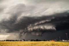 Storm Photography Print – Picture of Thunderstorm Over Small Town in Oklahoma