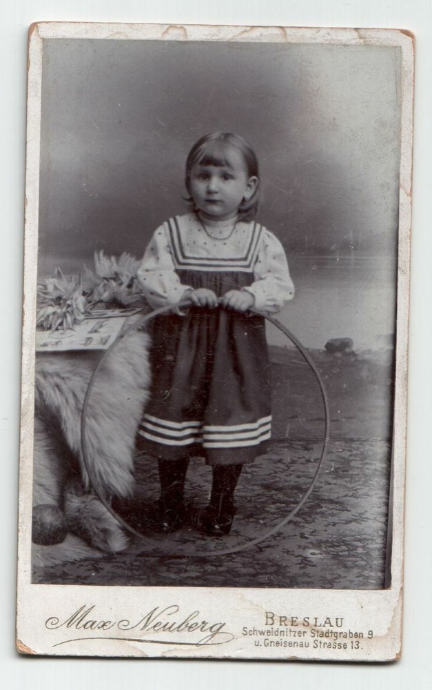 Max Neuberg CDV Photo Wroclaw GERMANY, Girl in a Dress