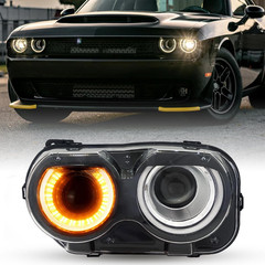 For 2015-2023 Dodge Challenger Headlight Halogen Headlamp Left | Projector Head